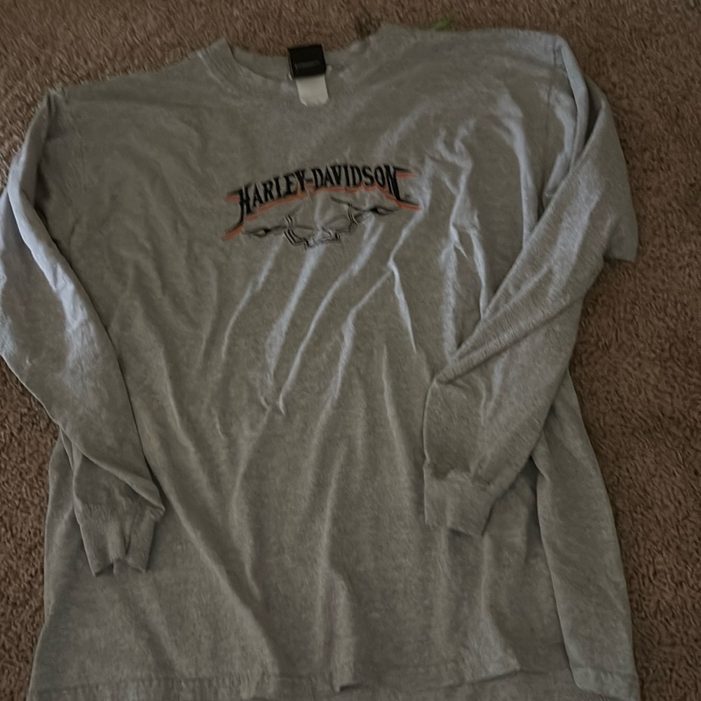 Harley-Davidson Gray Long Sleeve Shirt men